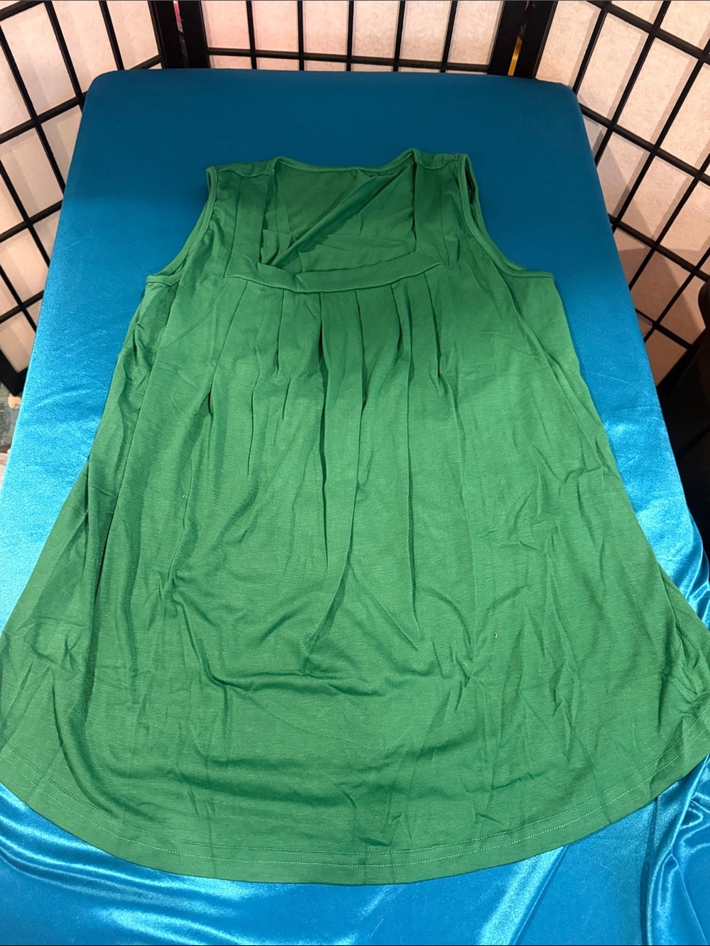 Sleeveless Green Pleated Front Camisole